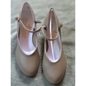 Kinney Dancewear 500 Tan Leather Sole Character Dance Shoes Mary Jane Womens 5 M